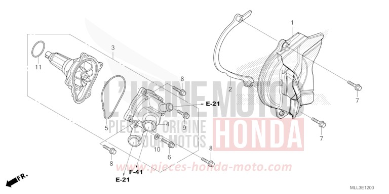 WATER PUMP for CB1000F "Big One" GRAND PRIX RED (R380) from 2025
